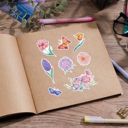 Paper stickers "Flowers", 11 × 16 cm-2