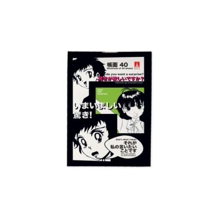 Notepad A7, 40 sheets in a cage on Manga Anime clip, cardboard cover, block 55 g/m2, mix-1