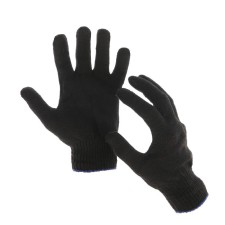 Garden gloves, x/b, knitting grade 10, 4 threads, size 9, without coating, black