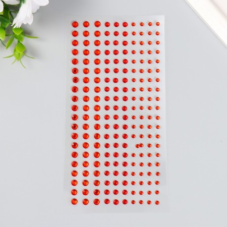 Sticker of rhinestones plastic "Pearls of different sizes" MIX 19x9 cm