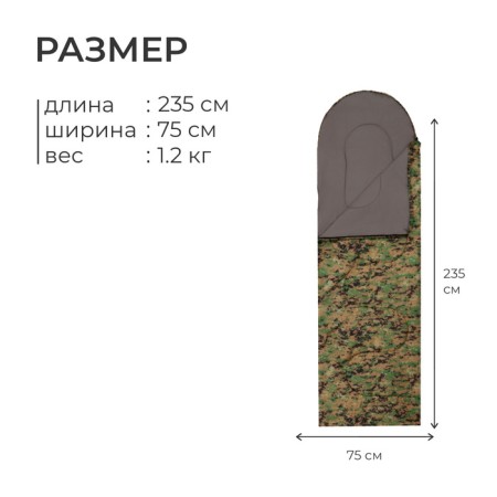 SPAL bag "SP2", blanket, 2 layers, right, 235x75 cm, +5/ +20 ° C-2