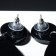 Acryl Earrings "vinyl" records, black and white color