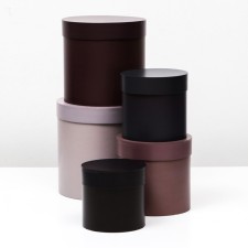 Set of round boxes No. 87, 5 in 1 wood, 23x23x23 - 13.5x13.5x13.5 cm