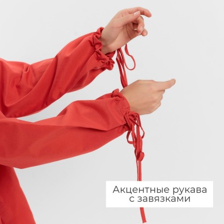 Women's costume (blouse, shorts) minku: casual collection color red, size 48-18