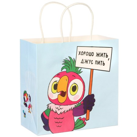 Gift package, 22x22x1 cm, craft, packaging, Parrot Kesha-1