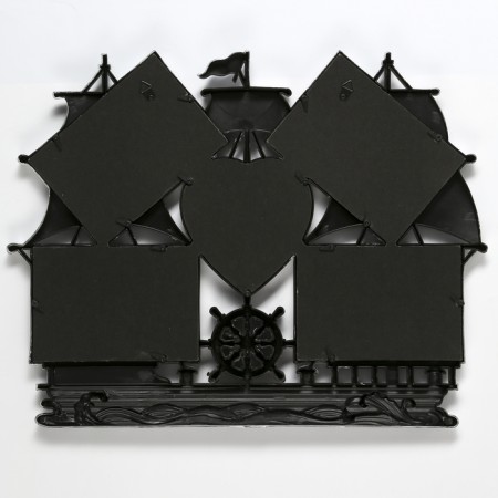 Photo frame plastic in 5 photos 10x15, 12x12 cm "ship" Dark silver 38x48 cm-3