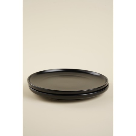 Set of porcelain plates SL Home "Dark", D = 25.5 cm, black color