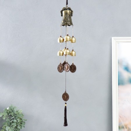 Wind Music Metal "Bell and Coin Om" 8 bells 50 cm