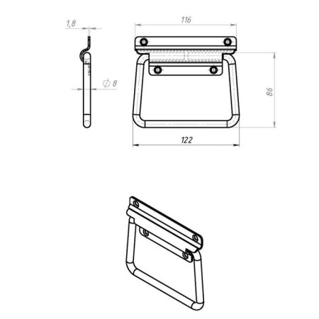 Holding handle No. 3, zinc coating, 50 pcs-3