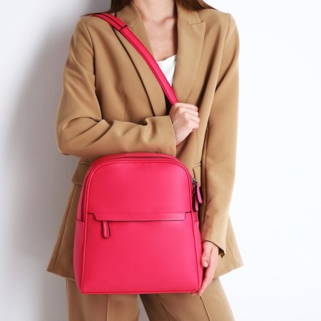Women's backpack made of artificial leather with lightning, 2 pockets, color fuchsia-8