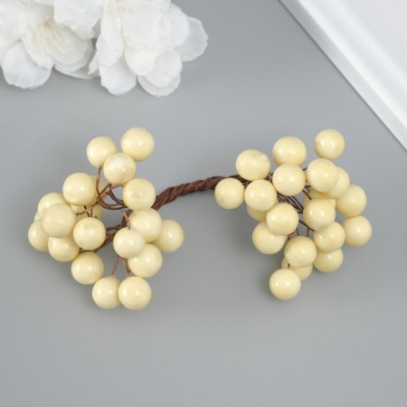 Decor for creativity "Berries" length 1.2 cm, cream-yellow
