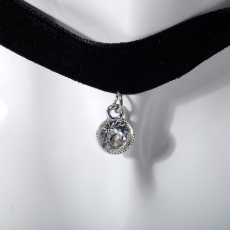 Choker "Strazinka" circle circle, white color in silver, 33 cm-1