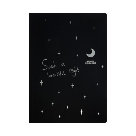 A4 sketchbook, 30 black sheets on the crest, "Star Night", density 70 gr., Mix-1