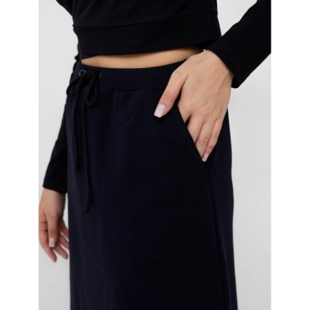 Female skirt, size 54, dark blue color-2