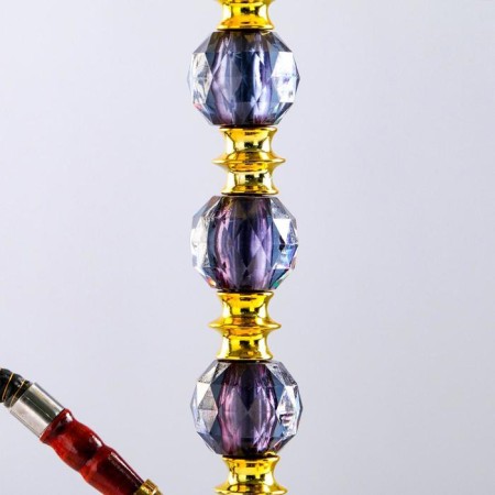 Hookah "Maadid", 50 cm, 1 pipe, black flask, gold mine-3