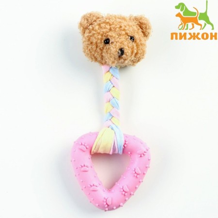 Soft toy for dogs "Bear" with TPR Triangle, 15 cm