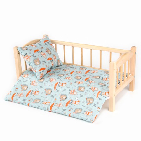 Puppet bed “deer, hedgehogs”, x/b: sheet, blanket 46 × 36 cm, pillow 23 × 17 cm-3