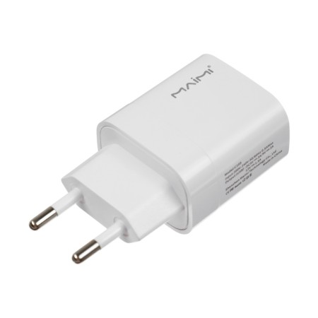 Network charger MAIMI C105, USB, 3 A, 22.5 W, PD, white-2