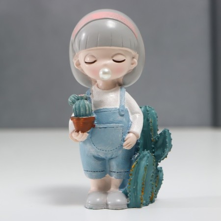 Polystone souvenir "Baby with bubble and cacti" MIX 10x4x6 cm-2