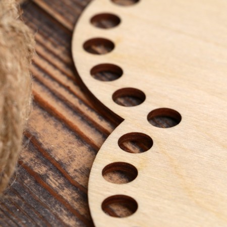 Holler blank "Flower Six petals", bottom plywood 3 mm, 26 cm, d = 10mm-1