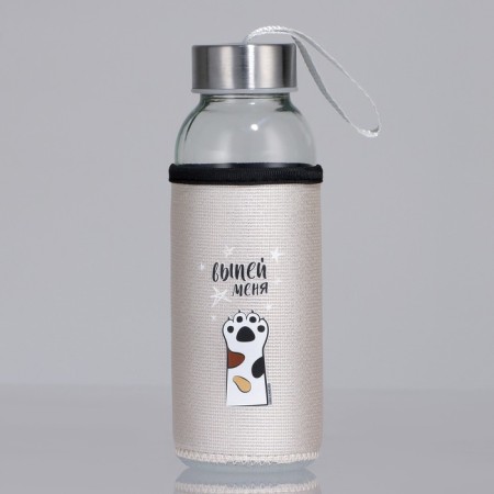 Water bottle in a “drink me” cover, 350 ml-1