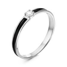 Ring minimal the “classic” line, post -sister, black, 18 size