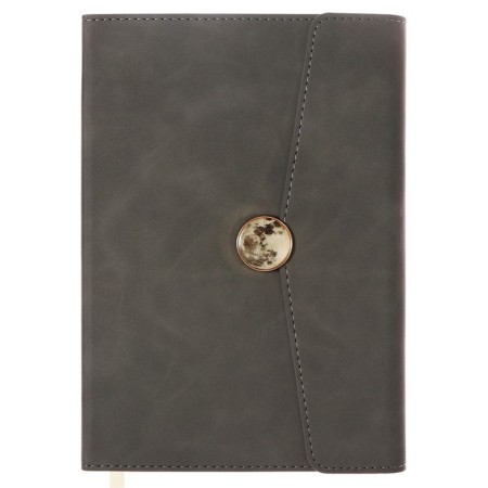 Organizer on the rings A6+, 80 sheets, leatherette, with a valve, a line, with a handle, in a gift box, gray-2