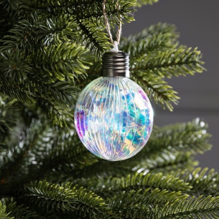 Christmas ball "retro ball" 8x10.5 cm, 5 LED, LR44x3 (in the set), glow warm white-1