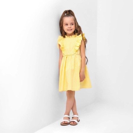 Baby dress with wings KAFTAN, size 34 (122-128 cm), yellow color-3