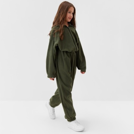 Брюки для девочки MINAKU: Fleece Soft, цвет зелёный, рост 170 см-4