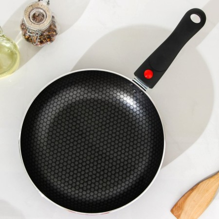 Forever pan, d = 22 cm, removable handle, glass cover, anti -stick coating, black color-1