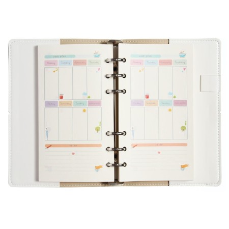 Note book A5, 160 sheets on the Daily Journal rings, Cover artificial leather, an illustration block 80 g/m2, mix-14