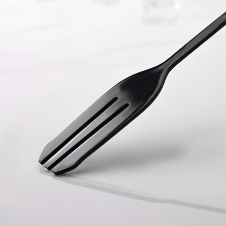 Spoon of barn stainless steel with a fork, length 32.5 cm, black color-3