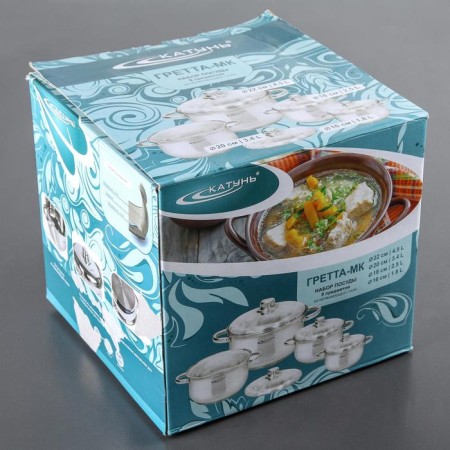 Gretta pan set, 4 items: 1.8 l, 2.5 l, 3.4 l, 4.5 l, metal covers, induction-3
