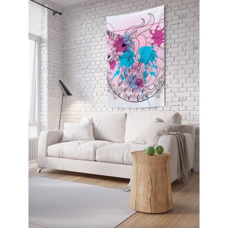 Decorative panel with photo printing "Unicorn in spots", vertical, size 100x150 cm
