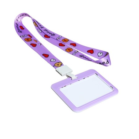 Badge horizontal external size 10 x 7.8 cm, internal size 5.2 x 8.2 cm, tape 42 cm, with a drawing "Ducks"-3