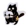 Soft toy "cat" with a skull, black color