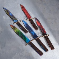 Souvenir wooden knife 2 modification, 5 colors in the package, mix