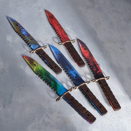 Souvenir wooden knife 2 modification, 5 colors in the package, mix