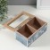Casket wood 2 divisions "Field Plants" blue 8.8x16.2x7 cm