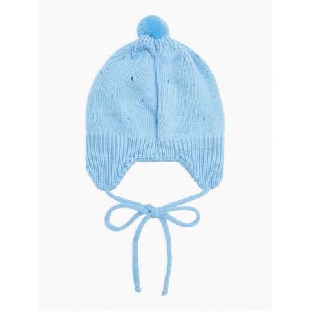 A cap on ties with a pompom Children's Amarobaby Pure Love Cutie, with a lining, size 46-48 cm, blue color-5