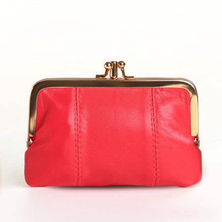 Cosmetic bag, 2 departments on the frame, pink-1
