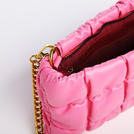 Lightning bag bag, long chain, pink color-3