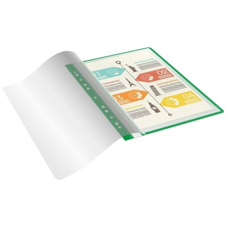 Folder with 10 A4 inserts, 160 μm, calligrata, with perforation, green-5