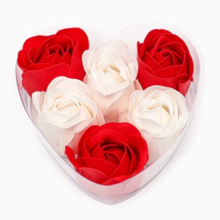 Gift set of soap white and red roses in the box, 6 pcs-3