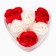 Gift set of soap white and red roses in the box, 6 pcs