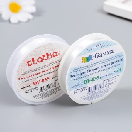 Леска для бисера "Gamma d 0.35 мм 100 м ± 0.5 м №01 белый-2