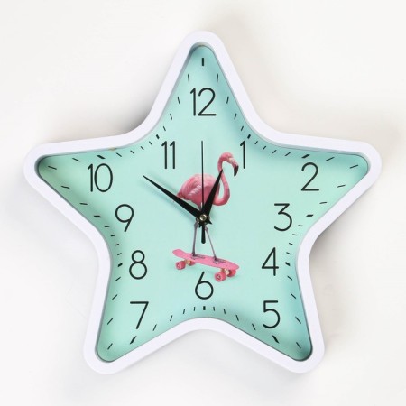 Children's wall clock "Flamingo", discrete move, D-33.5 cm