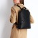Women's backpack made of artificial leather with lightning, 2 pockets, black color