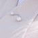 Club "crescent", 6 cm, white color in silver